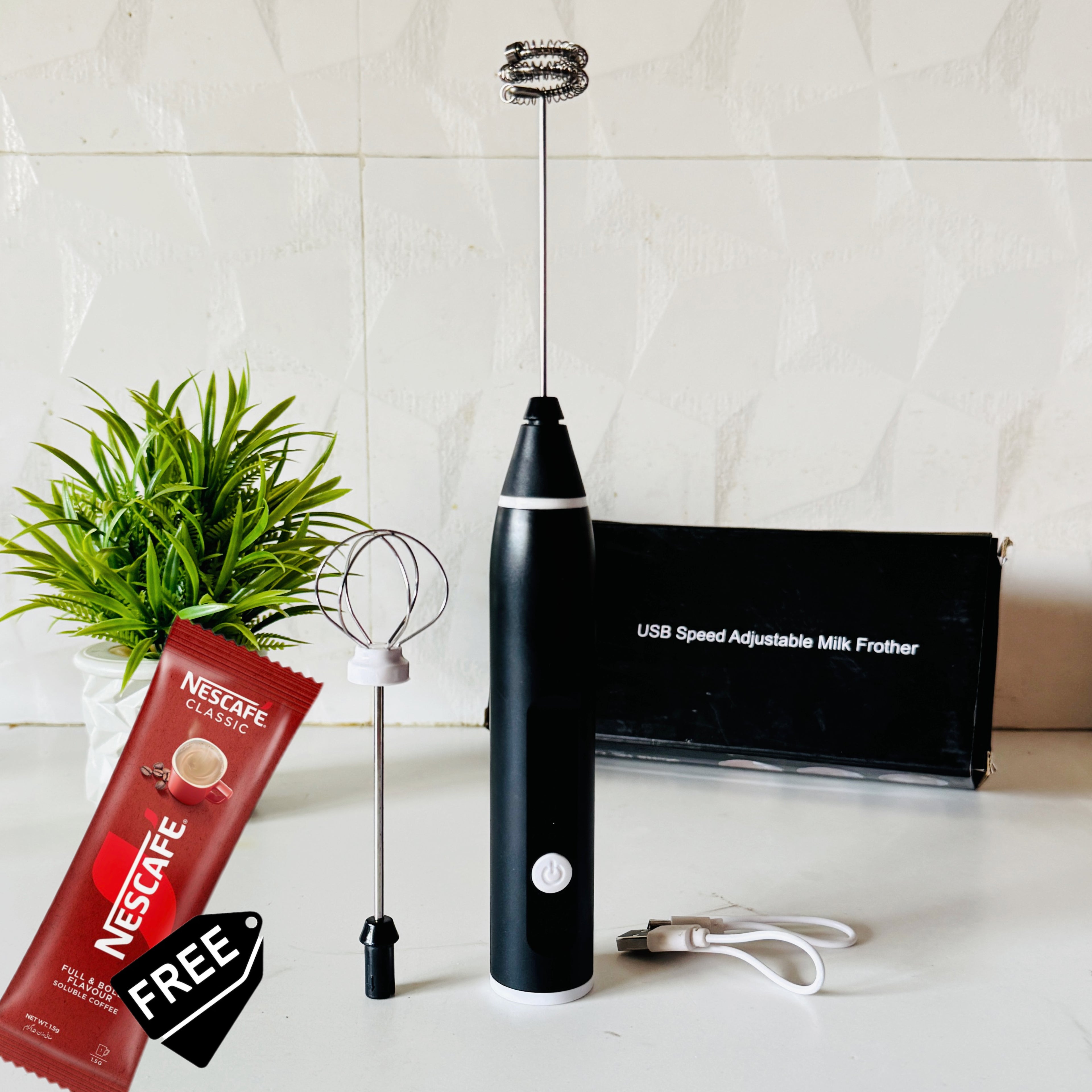 Rechargeable 2-in-1 Coffee Beater – 3 High Speeds